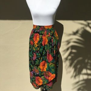 Multicolor Floral Mid-Length Skirt